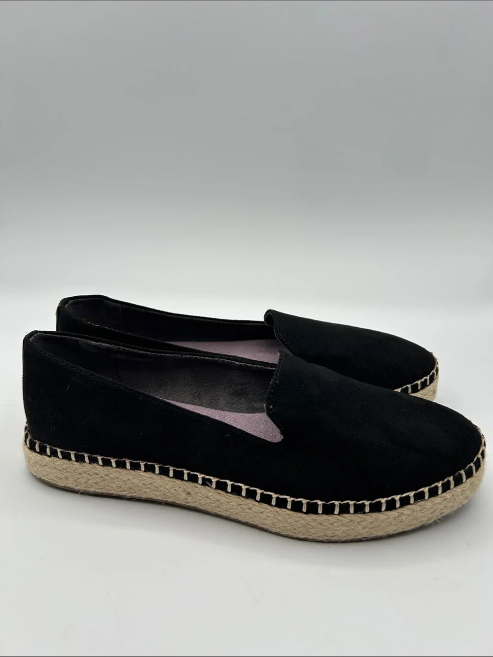 Dr. Scholl's Black Canvas Espadrille Slip-On Platform Shoes